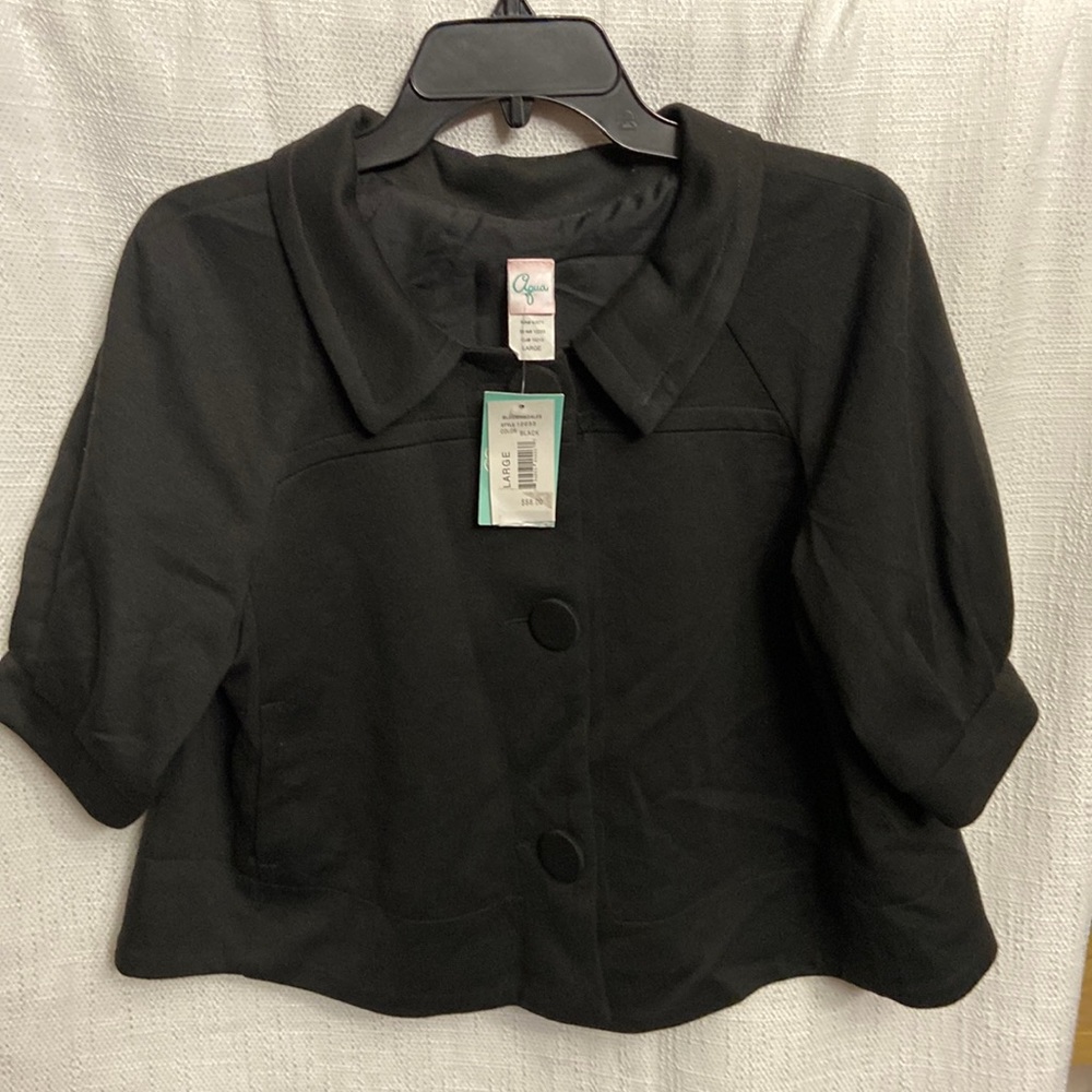 Aqua black blazer, size large